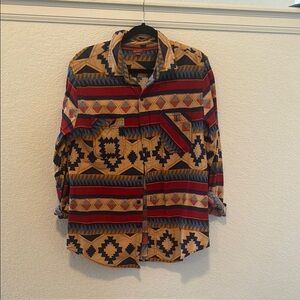Arizona Jean Geometric Button-Up Shirt